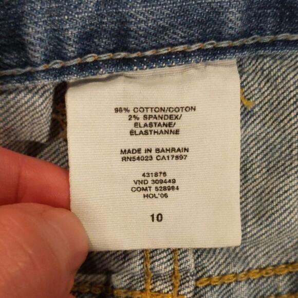 Y2K Vtg GAP Light Wash Denim Low Rise Mini Skirt Skater Punk Size 10 - Picture 4 of 8